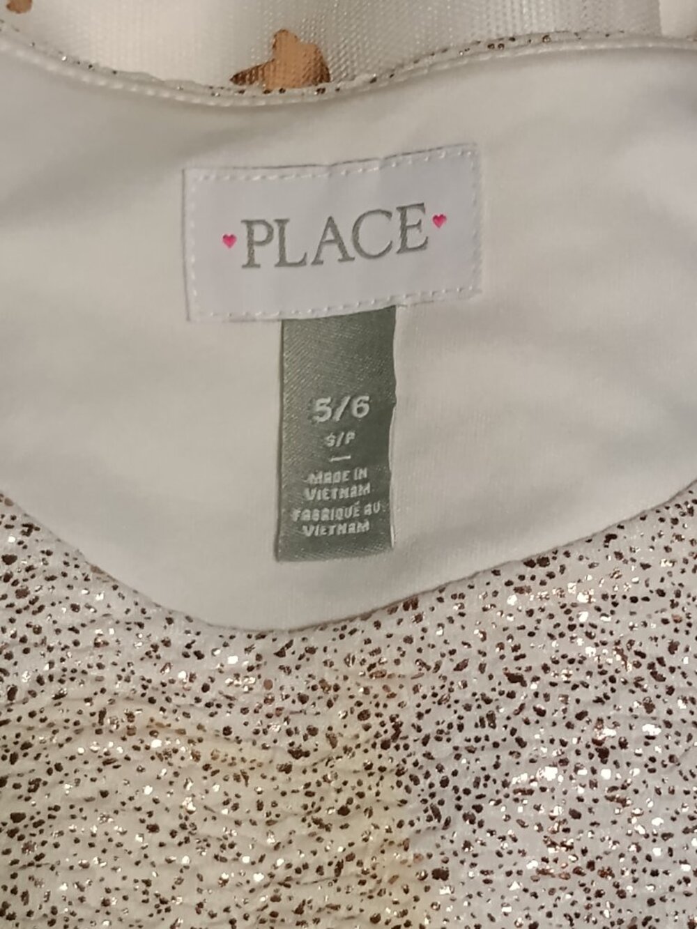 The Children’s Place Girls Rose Gold Foil Floral Party Dress Size 5/6  Brand: Th - Picture 4 of 8